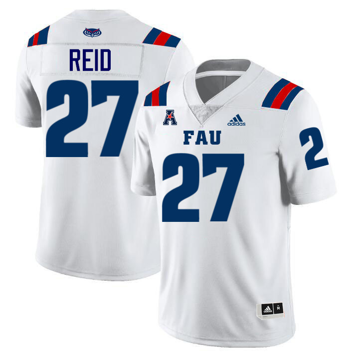 #27 Terez Reid FAU Jersey,Florida Atlantic Owls Football Jersey,Uniforms,Gears-White